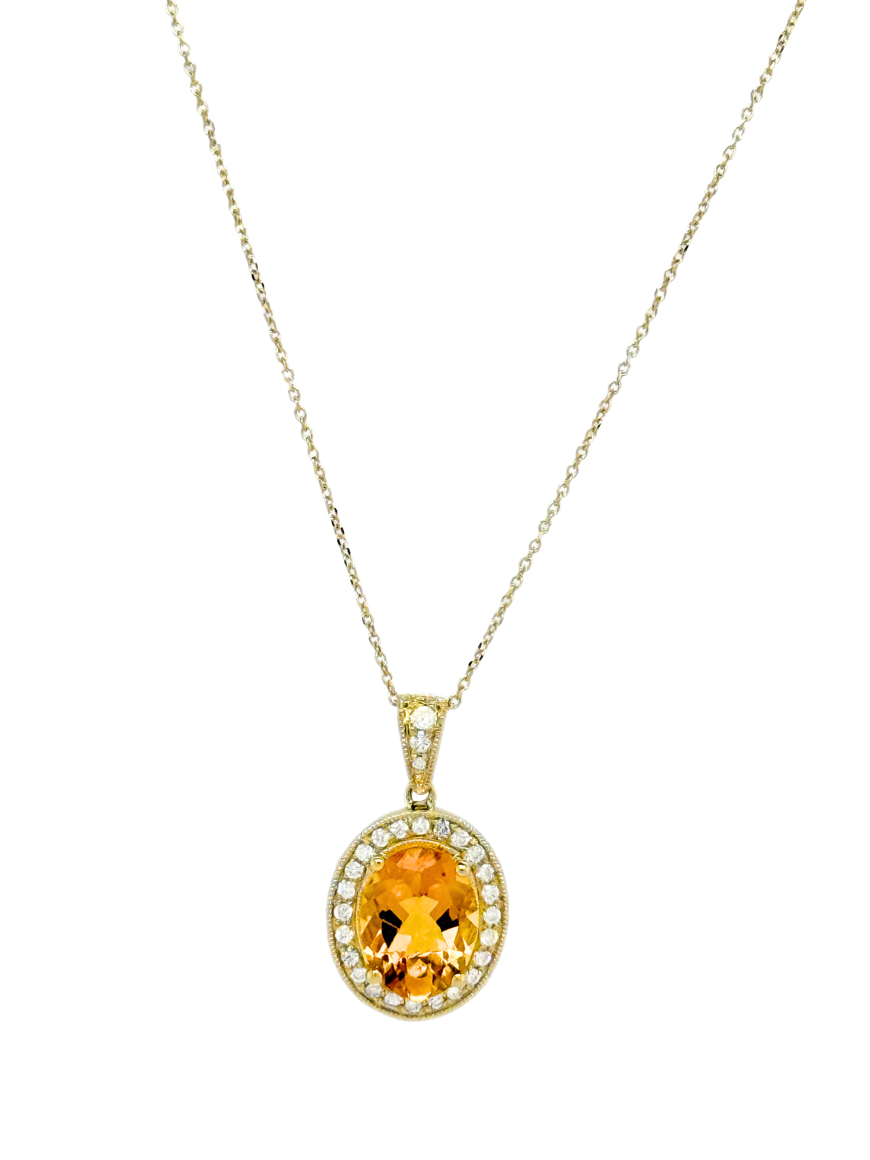 CITRINE PENDANT W/CHAIN-402174